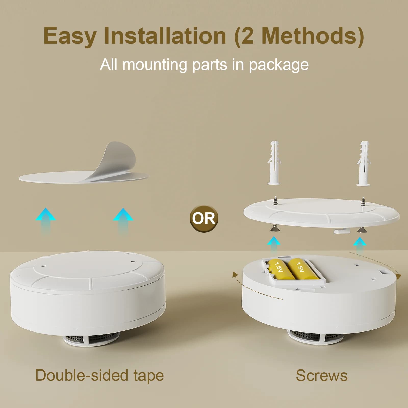 Set da 2 Rilevatori di Fumo Autonomi con Sirena Integrata da 85 dB – Allarme Fumo e Incendio Smart per la Sicurezza di Case e Magazzini
