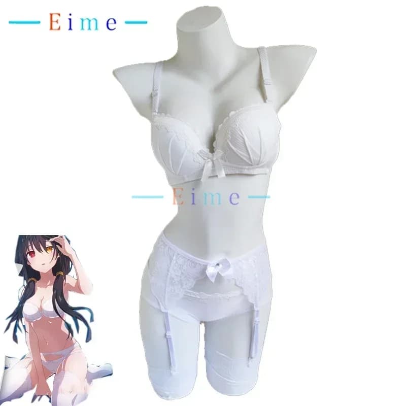Tokisaki Kurumi Lingerie Donna Biancheria intima sexy in pizzo Reggiseno Mutande Set Anime DATE A LIVE Costumi Cosplay Custom Made