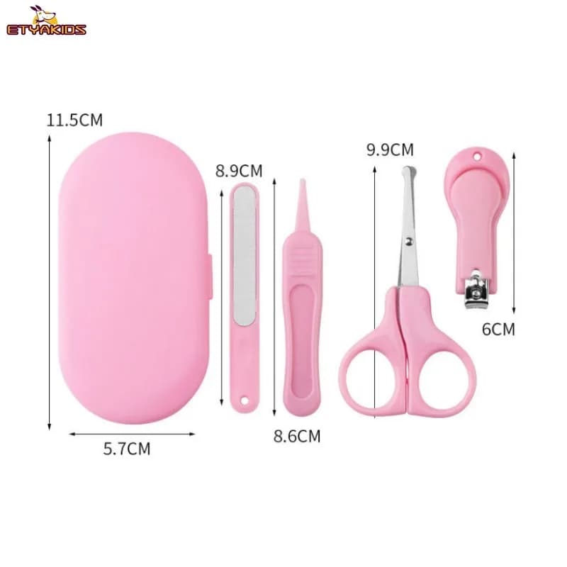 4 Pcs Infant Nail Care Set Safe Baby Nail Clippers Scissors File Booger Removal Tool Anti Pinch Trimmer Child Grooming Kit