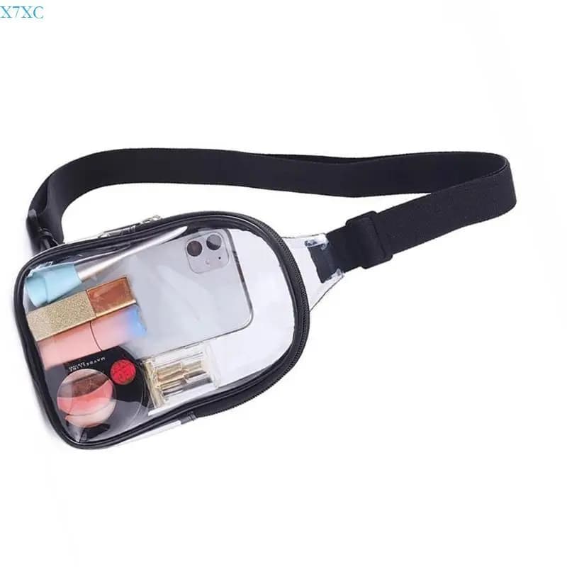 X7XC Belt Bag Clear Sling Bag for Women Girl Travel Chest Bag Waterproof Over The Shoulder Bag Large Capacity Crossbody Bag