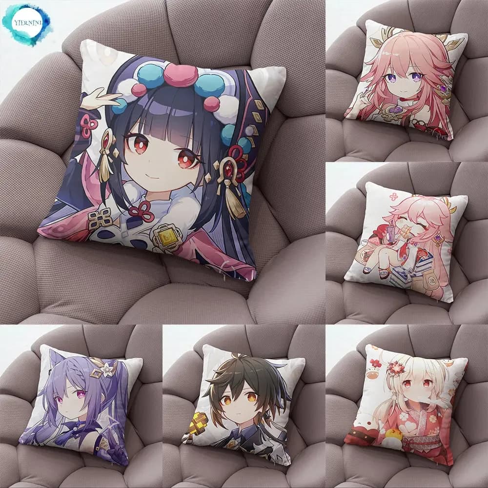 Genshin two-dimensional sleeping sofa lining for bedside cushion Cartoon Anime Decor pillow for two-way pillow