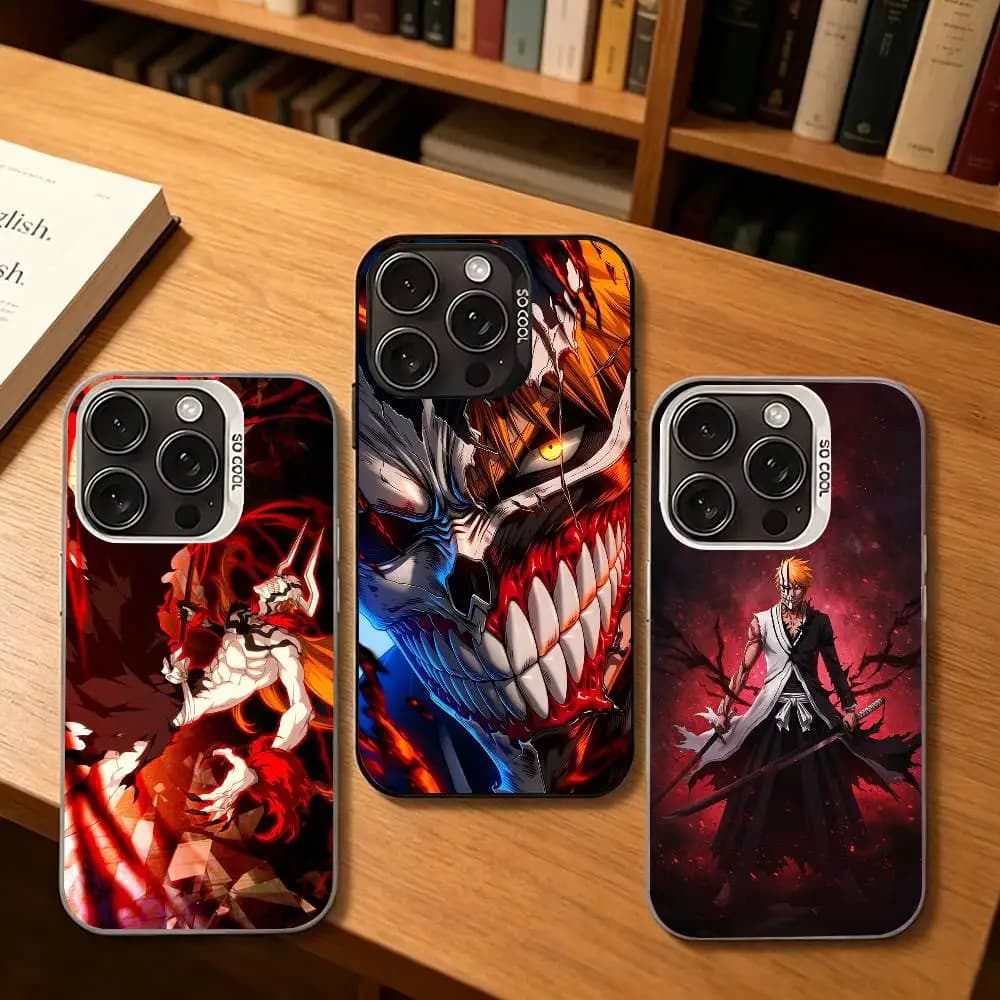 Anime Death B-BleechS ichigo bankai Silver Cover For Phone Case For iPhone 17,16,15,14,13,12,11 Plus,Pro Max,XS