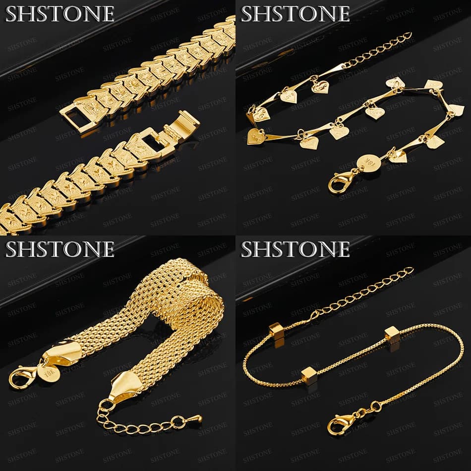 Hot 18k oro maglia catena cuore quadrato cinturino orologio braccialetto uomo festa di fidanzamento regalo tendenza moda accessori gioielli catena 20 cm