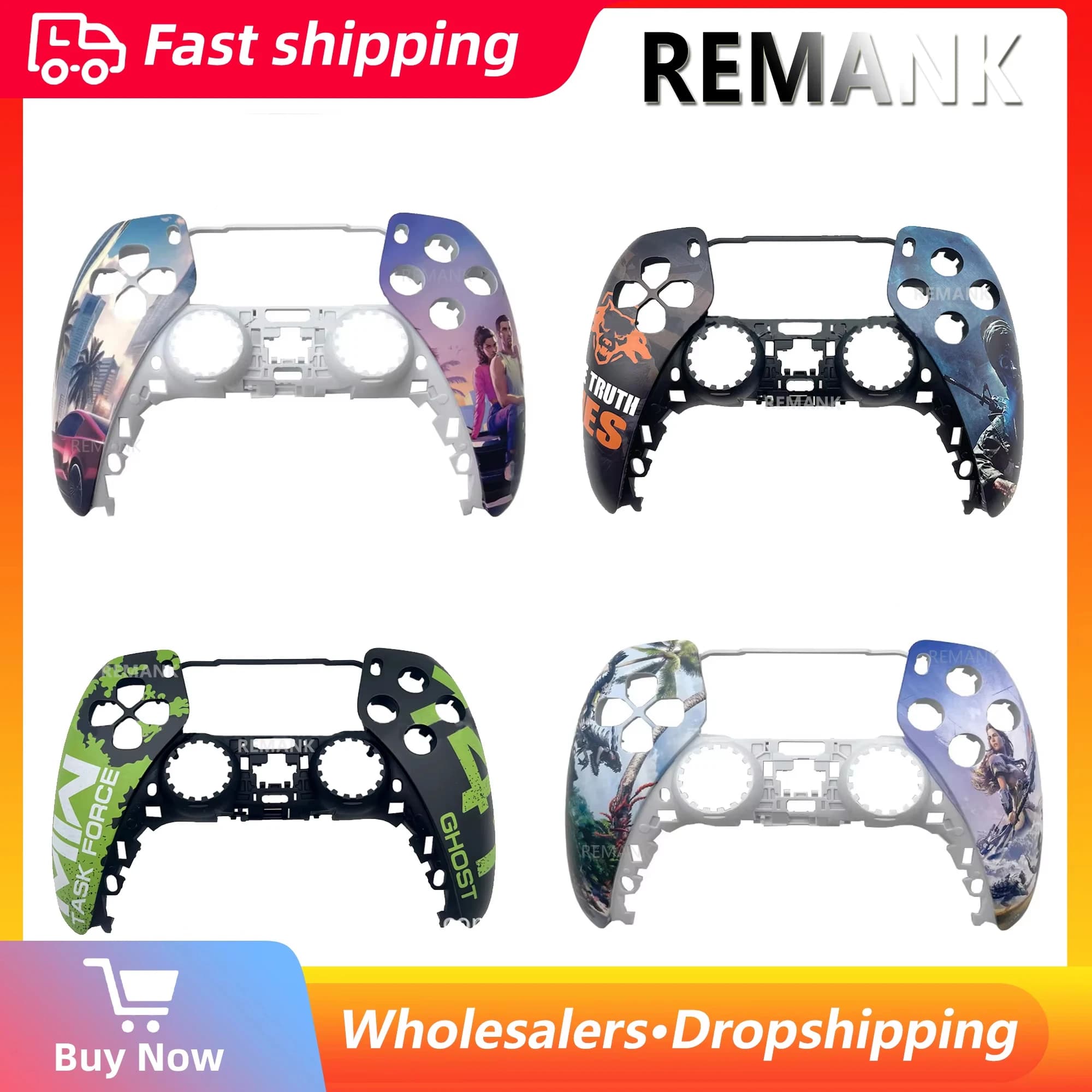 REMANK Custodia protettiva per controller PS5 in edizione limitata Call Of Duty Piastre anteriori posteriori di ricambio per guscio adatto per custodia con maniglia PS5