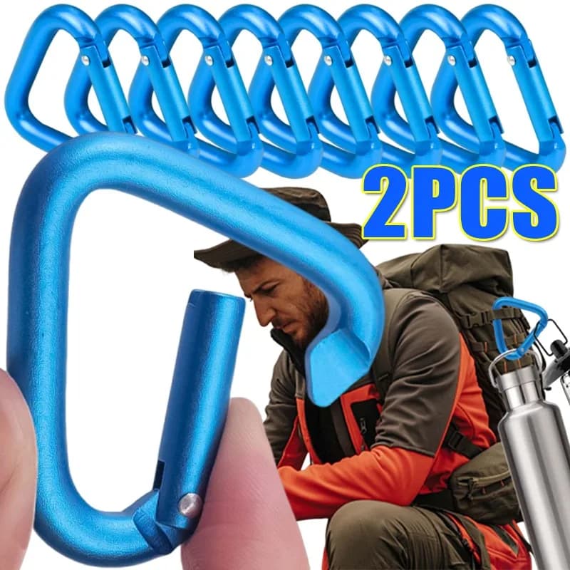 5cm Spring Clip Large Triangle Heavy Duty Carabiner for Backpack Keychain Camping Hiking Outdoor Gear Spring Aluminum Clip