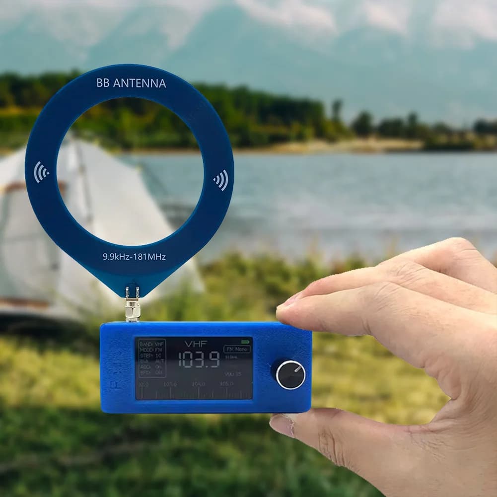 Antenna a Onde Medie e Corte 10kHz-180MHz, Antenna Donut WB, Modulo Antenna ad Anello Mini per Tutti i Modelli di Radio, Walkie Talkie, SDR