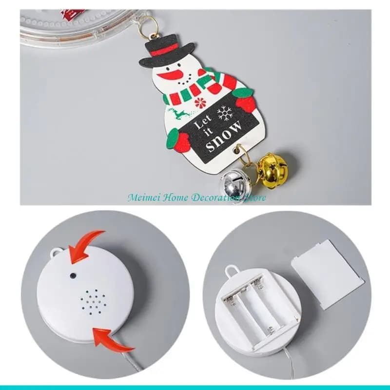 H7BF LED Fairy Light Christmas Round Disc Hanging Lamp with Music Window Decor