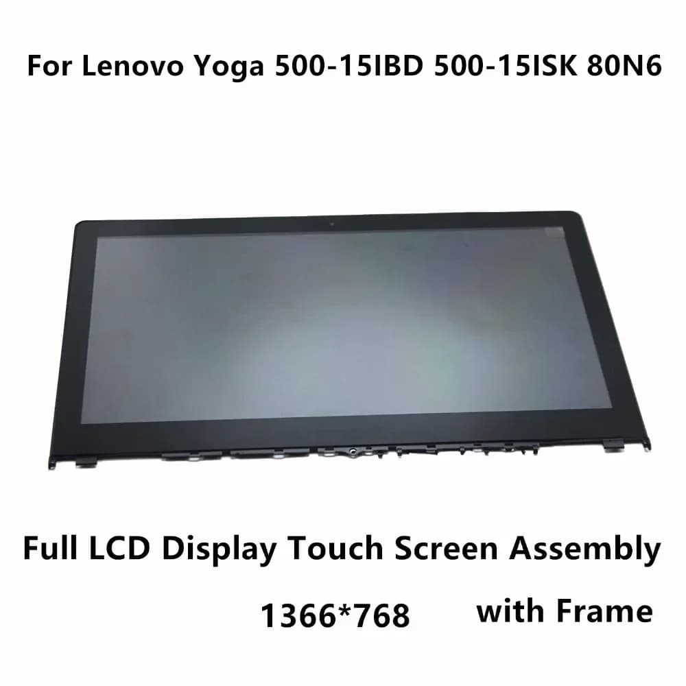 Pannello Display LCD Completo con Touch Screen e Cornice per Lenovo Yoga 500-15IBD 500-15ISK 80N6 1366x768