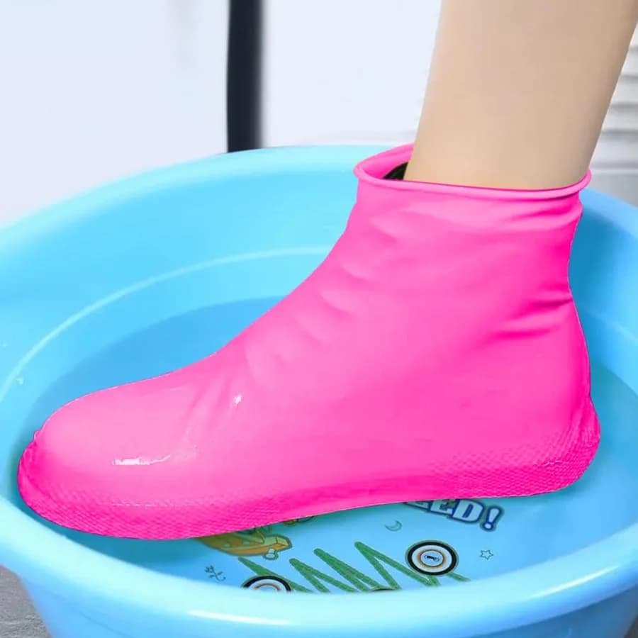 Waterproof Shoe Covers for Adults Reusable Rain and Snow Boot Protectors Thickened Rubber Overshoes for Outdoor Walking, Cyclin