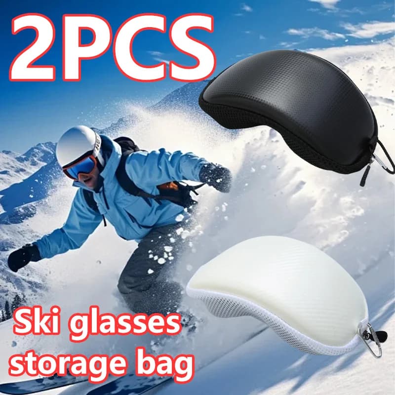 2 pezzi scatola per occhiali da sci custodia protettiva per occhiali da snowboard custodia rigida per occhiali con cerniera accessori per ciclismo moto invernale all'aperto