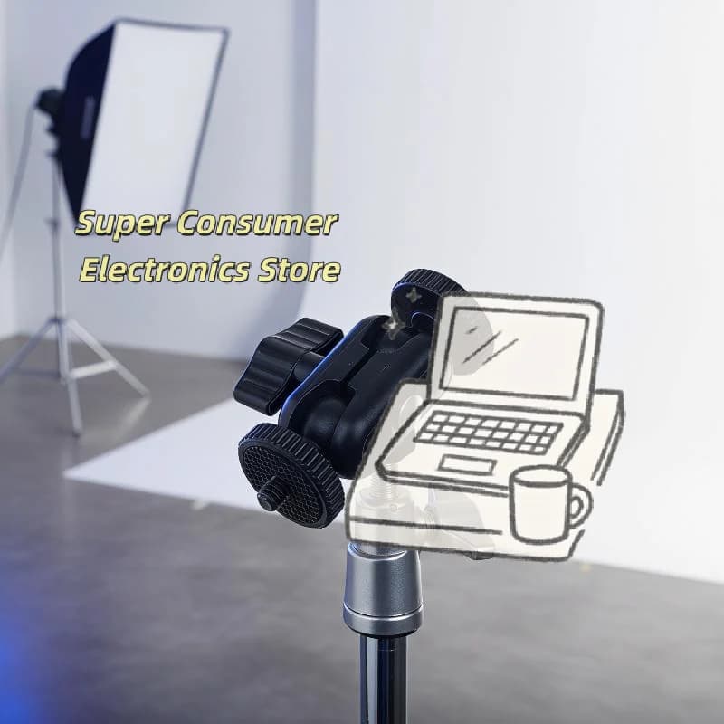 Double Ball Head Magic Arm Camera Mount 15mm Ball 360° Adjustable 1/4'' Screw for Action Cam Monitor Live Streaming Vlog