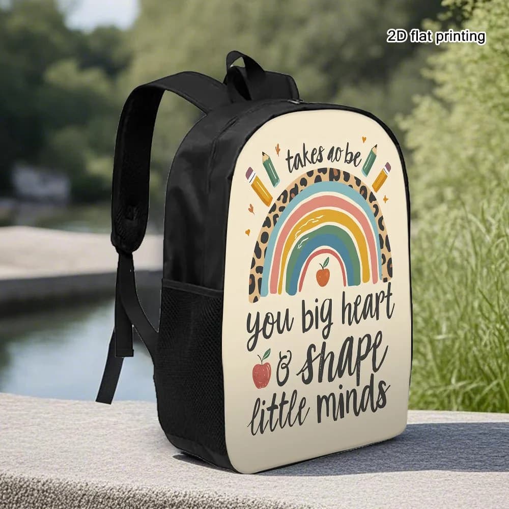 Backpack Teacher Rainbow 1 Piece - Daily use High Frequency, Elegant Style for commuters, Closure with Hinge, Hand washable