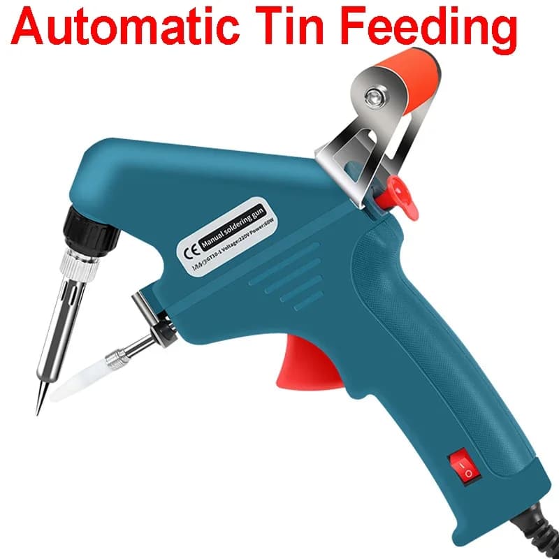 Soldering Tool for Repair & DIY 60W Industrial Grade PTC Heating Automatic Tin Feeding Soldering Gun