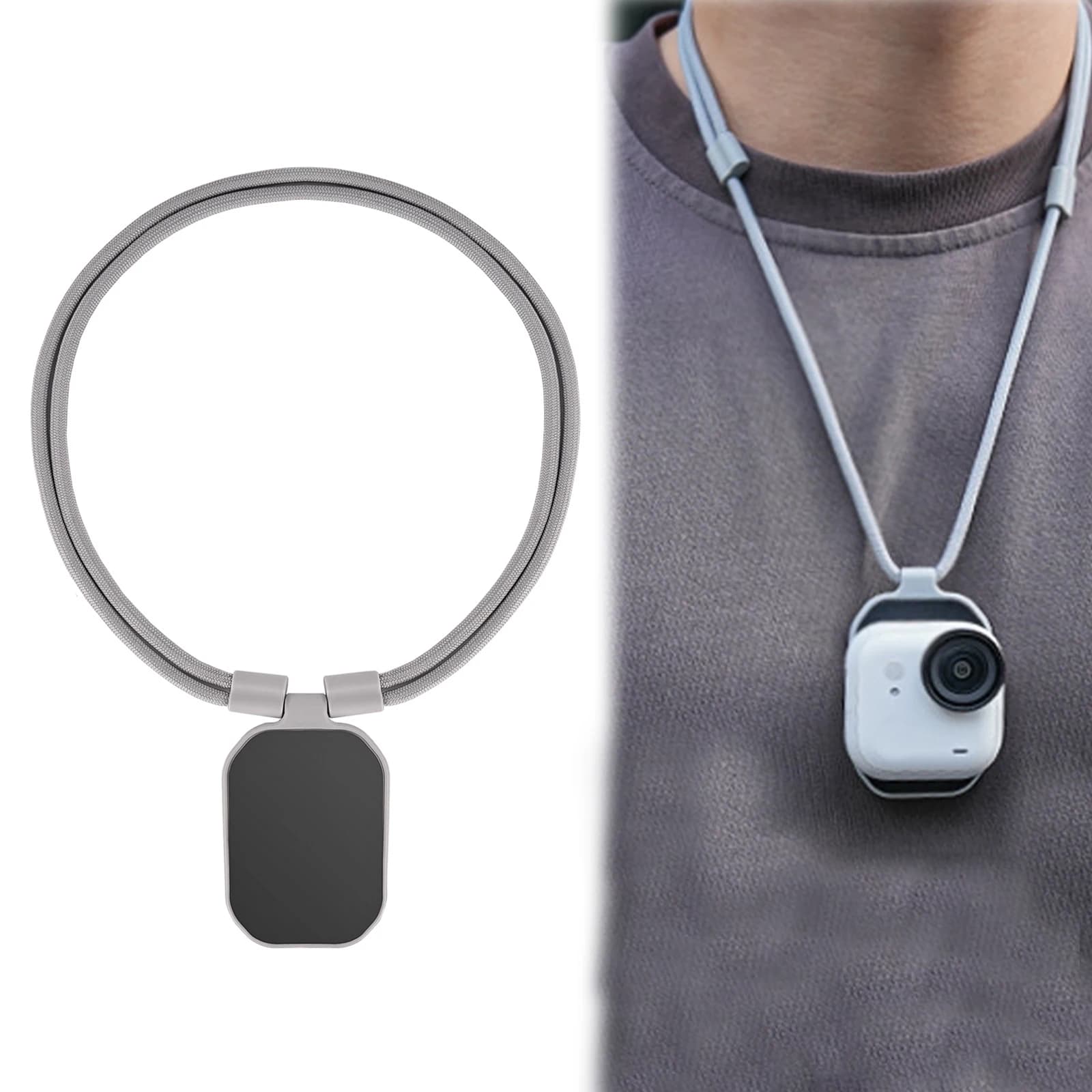 Supporto Magnetico con Cordino Regolabile per Action Camera, Compatibile con Go Ultra MIC