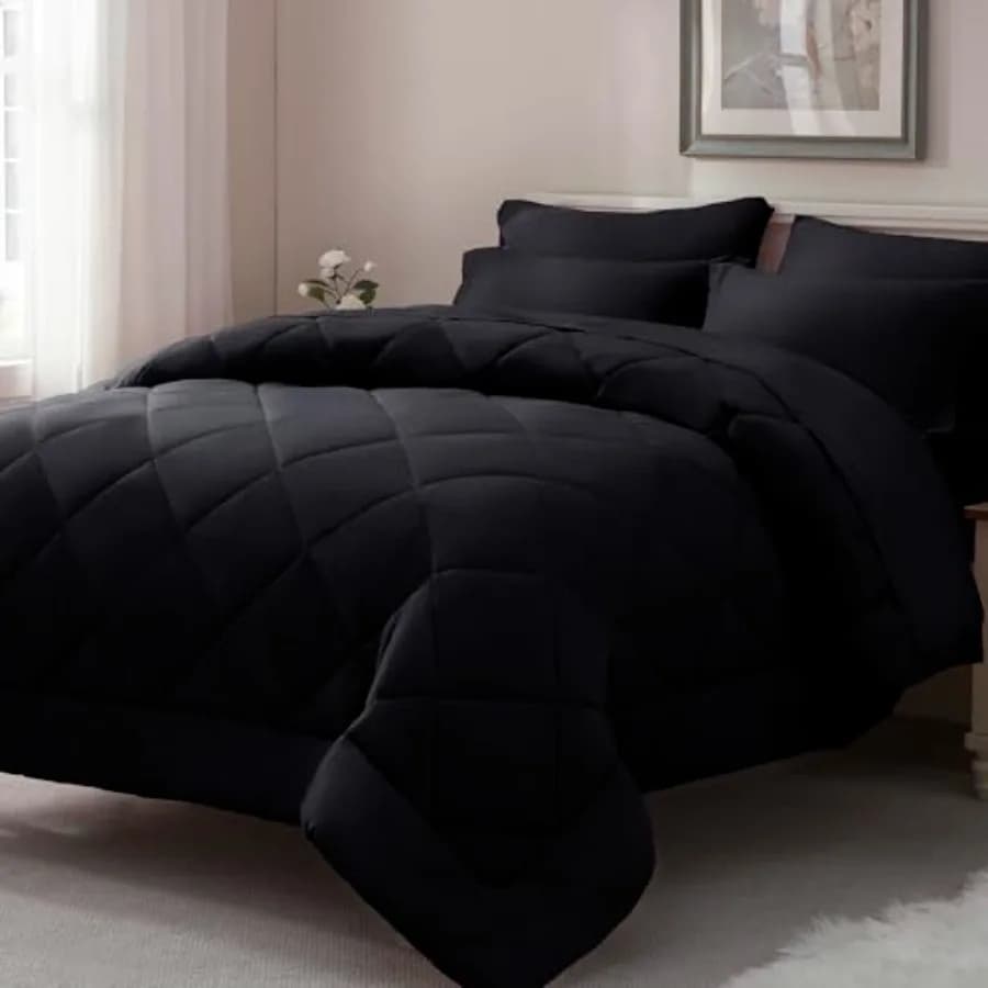 ® Set Copripiumino - 7 Pezzi, Set Letto Completo con Copripiumino, Lenzuolo Piatto e Lenzuolo con Angoli per Tutte le Stagioni