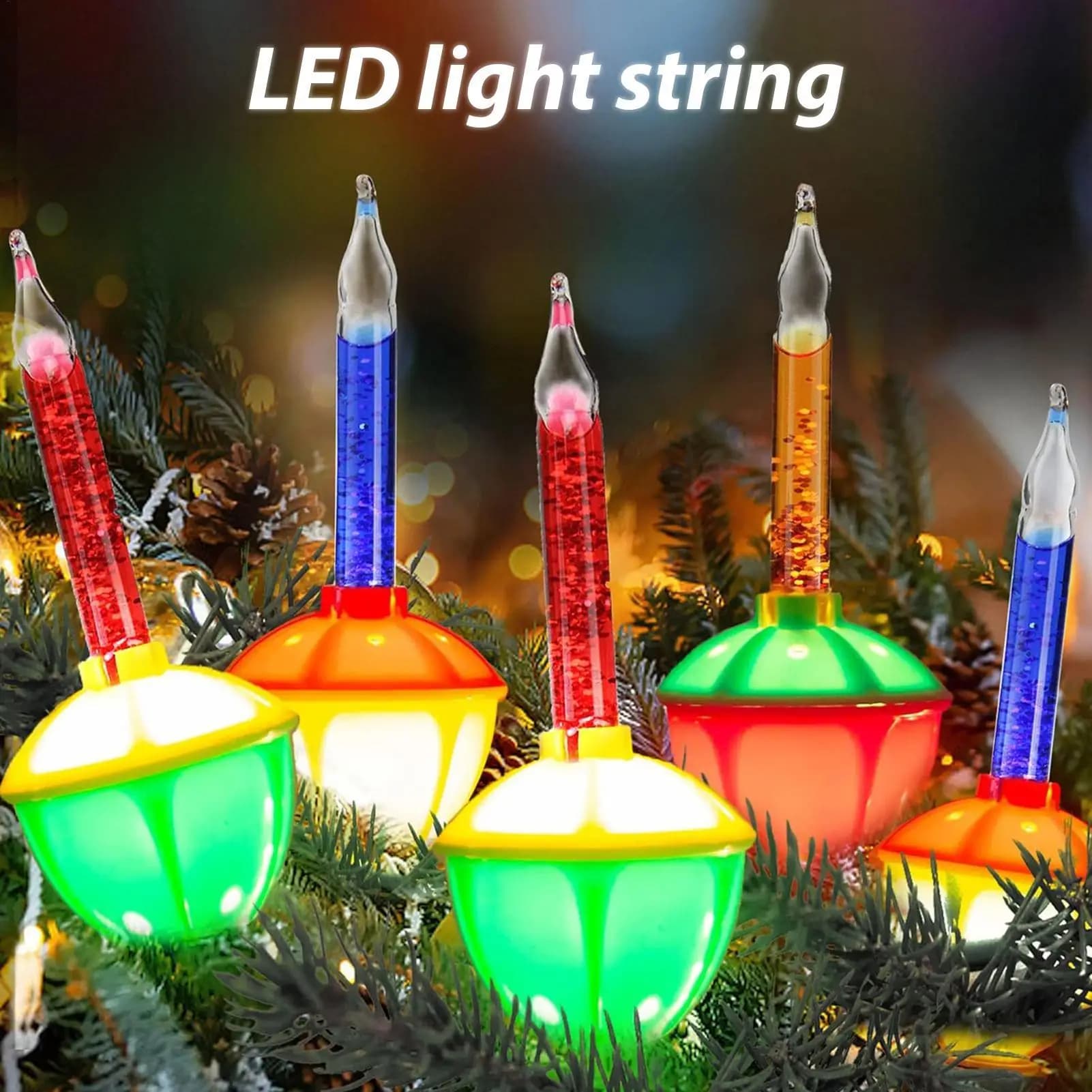 Set di 3 Lampadine di Ricambio per Luci a Bolle, Multicolore, Rosso e Blu, per Luci Natalizie Classiche