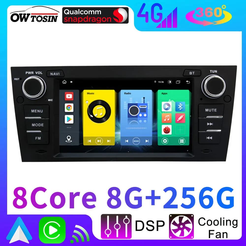 UIS7870 Android 13 12G + 256G Auto GPS Radio Per BMW Serie 3 E90 E91 E92 E93 M3 2005-2013 WiFi Bluetooth 5.0 CarPlay Audio Video