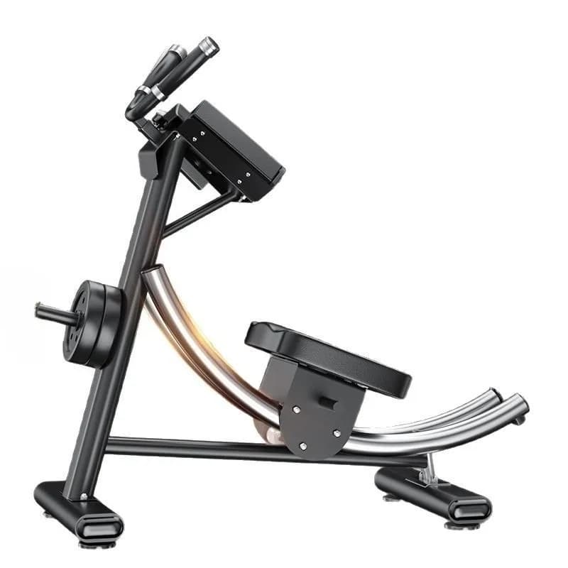 Black Commercial Gym Abdominal Trainer Curved Dual-Track Design Ergonomic with Thickened Knee Pads for Comfort