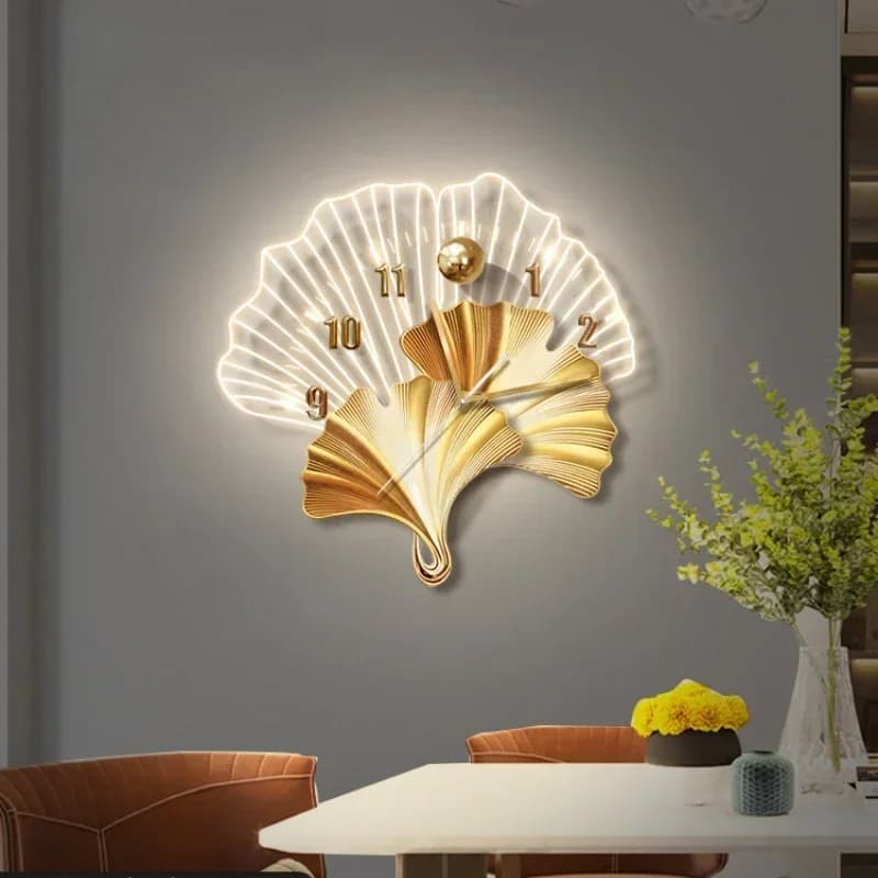 Orologio da parete a LED Design moderno Decorazione da parete Luce Orologio muto di lusso Decorazione del soggiorno Artigianato Orologi da parete digitali Reloj De Pared