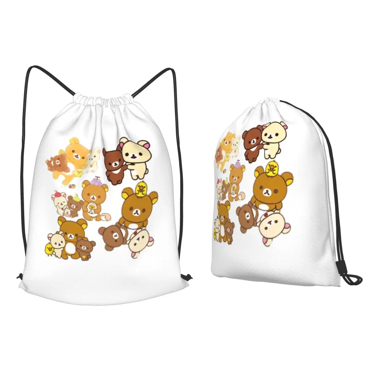 Rilakkuma Backpacks Portable Drawstring Bags Sports Bag Book Bags for Man Woman School