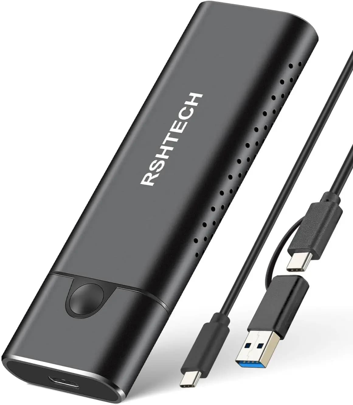Custodia SSD RSHTECH M.2 NVMe 10Gbps NVMe SATA SSD Caddy per chiave B+M M.2 SSD Custodia NVMe esterna USB 3.2 Gen2 in alluminio
