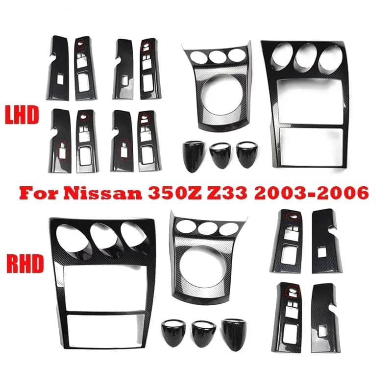 LHD RHD Per Nissan 350Z Z33 2003-2006 finestra ascensore Interruttore di copertura Pannello di Controllo centrale copertura uscita aria AT MT scatola ingranaggi Copertura trim