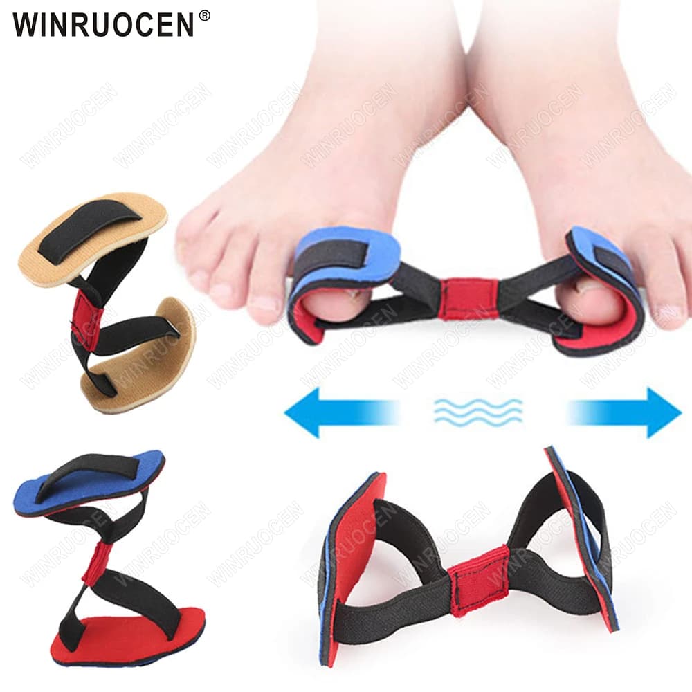 Unisex Hallux Valgus Corrector Set Thumb Training Splint Bunion Realignment Strap Big Toe Straightener Relief Aid WINRUOCEN