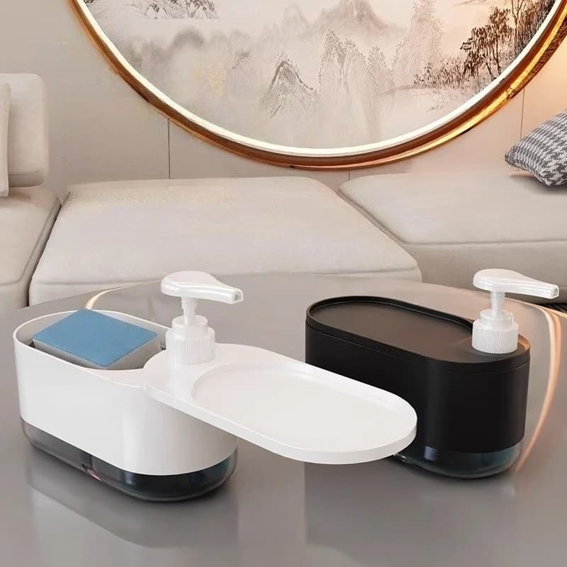 Dispenser di sapone per lavello da cucina - Sapone liquido ricaricabile con design antispruzzo | Organizzatore per riporre detersivi per piatti