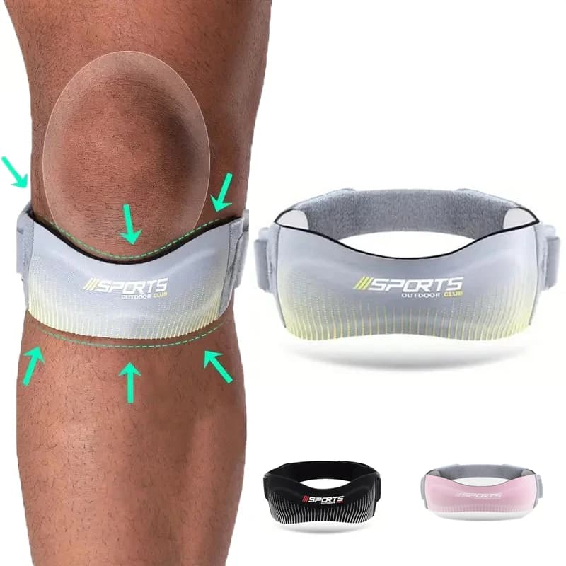 Supporto Regolabile per Tendine Rotulee, Fascia a Compressione per Ginocchio, Protezione Ammortizzante per Corsa, Basket, Escursionismo, Sollievo dal Dolore
