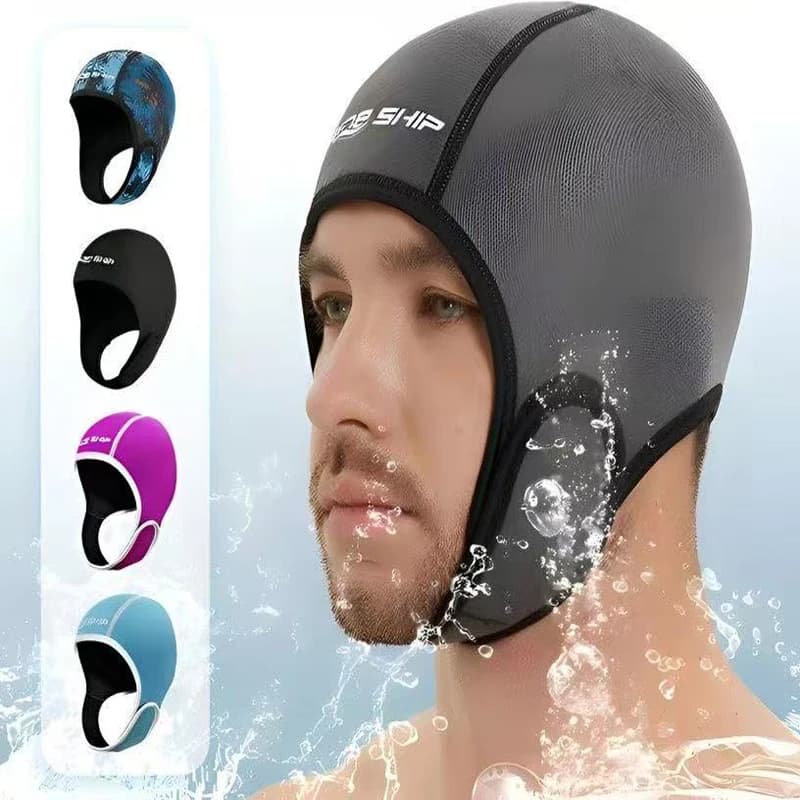 Cappuccio da sub in neoprene da 2 mm Protezione per le orecchie Cuffia da nuoto Cappello da surf, Cuffia da nuoto da surf elastica con cinturino sottogola