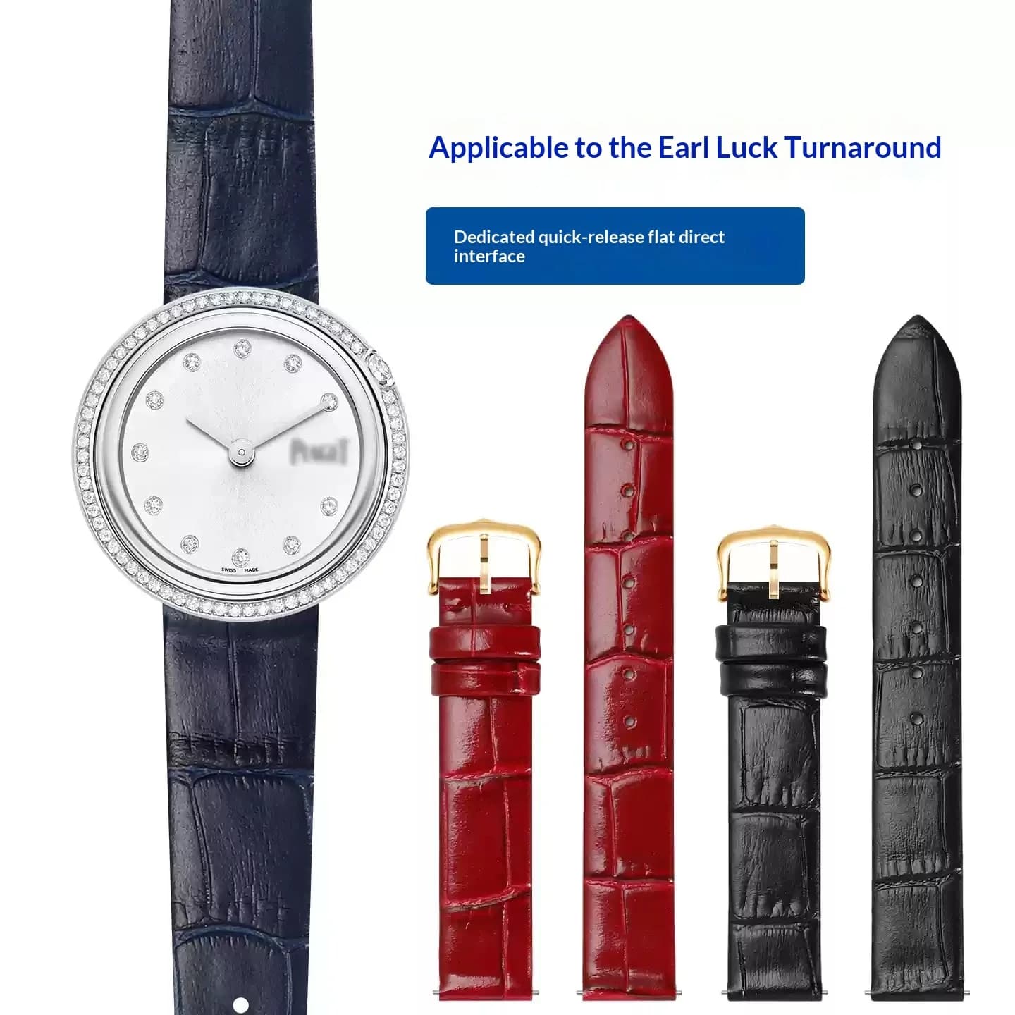 Genuine Leather Watch Strap for Piaget Possession GALA Quick Release Interface Crocodile Pattern Replacement Watch Band Women