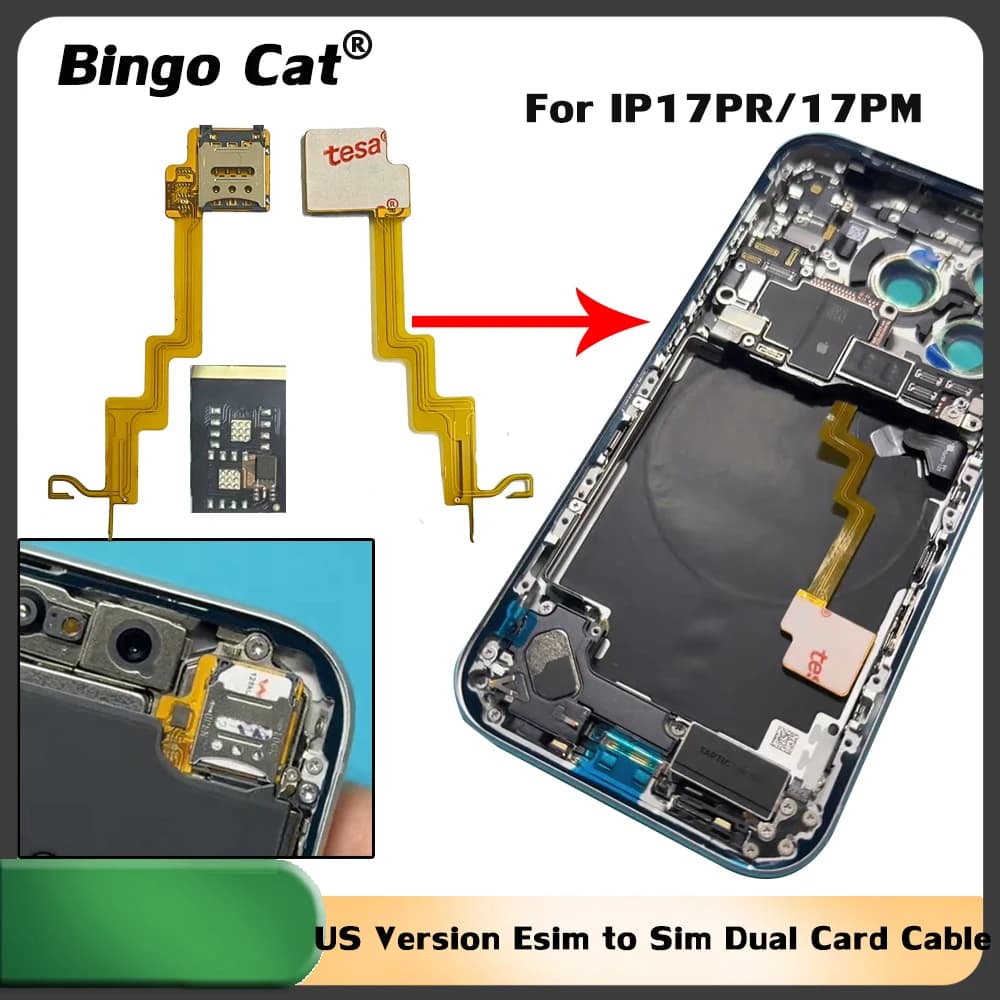 Versione USA Cavo flessibile a doppia scheda Esim to Sim per iPhone 17Pro 17 pro max Soluzione di integrazione MEP integrata Supporto Super Snow IC