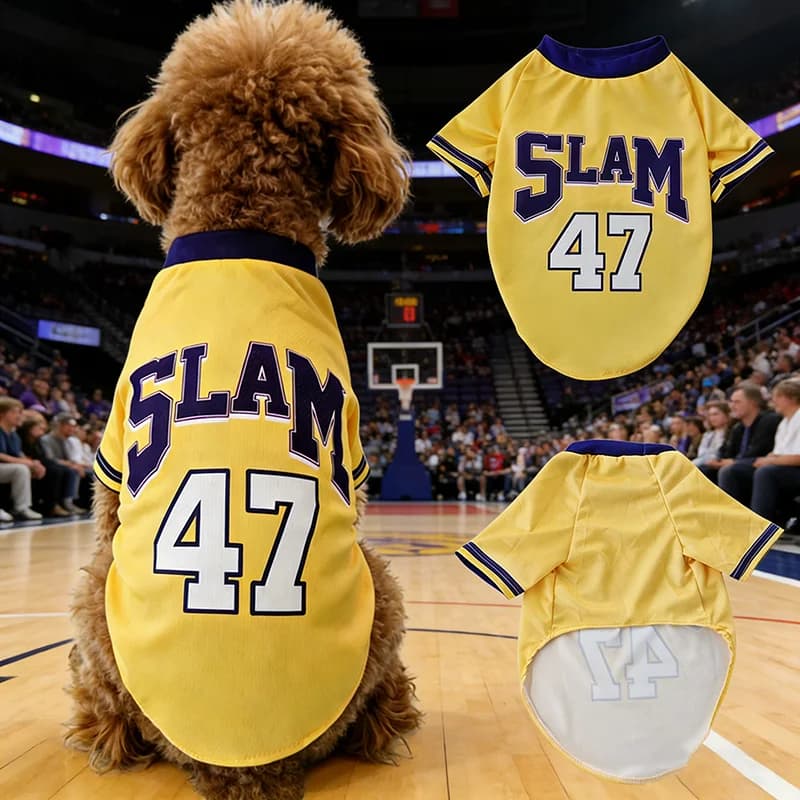 SLAM 47 Breathable sweater Dog suits Teddy Sport Large dog sweater Basketwear Puppy T-shirts Summer cat shirts