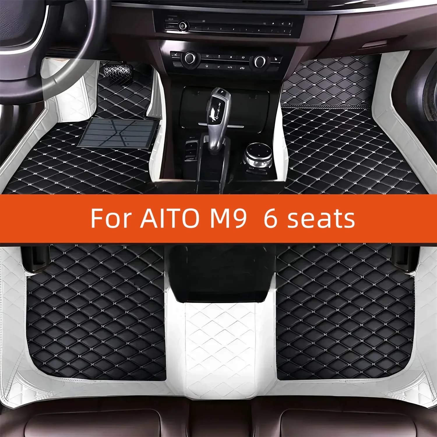 Tappetino per auto in pelle personalizzato per AITO M9 6 posti 2024 2025 2026 2027 Accessori interni per tappetino per auto