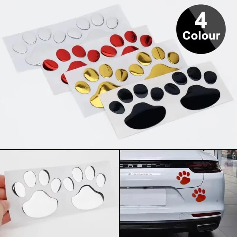 1/4 Paia Adesivi 3D Zampa Animale Cane Gatto Design Fantastico Orso Impronte Decalcomanie Adesivi Auto Moto
