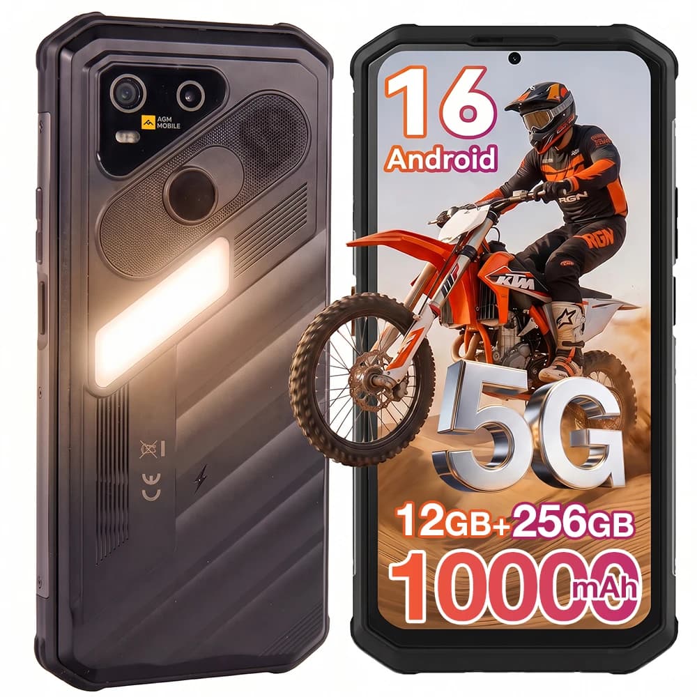AGM X7 Rugged Smartphone 5G 12GB(6+6) 256GB 10000mAh Battery Android 16, 6.72" Screen NFC ESIM, 64MP Camera Wireless Charging