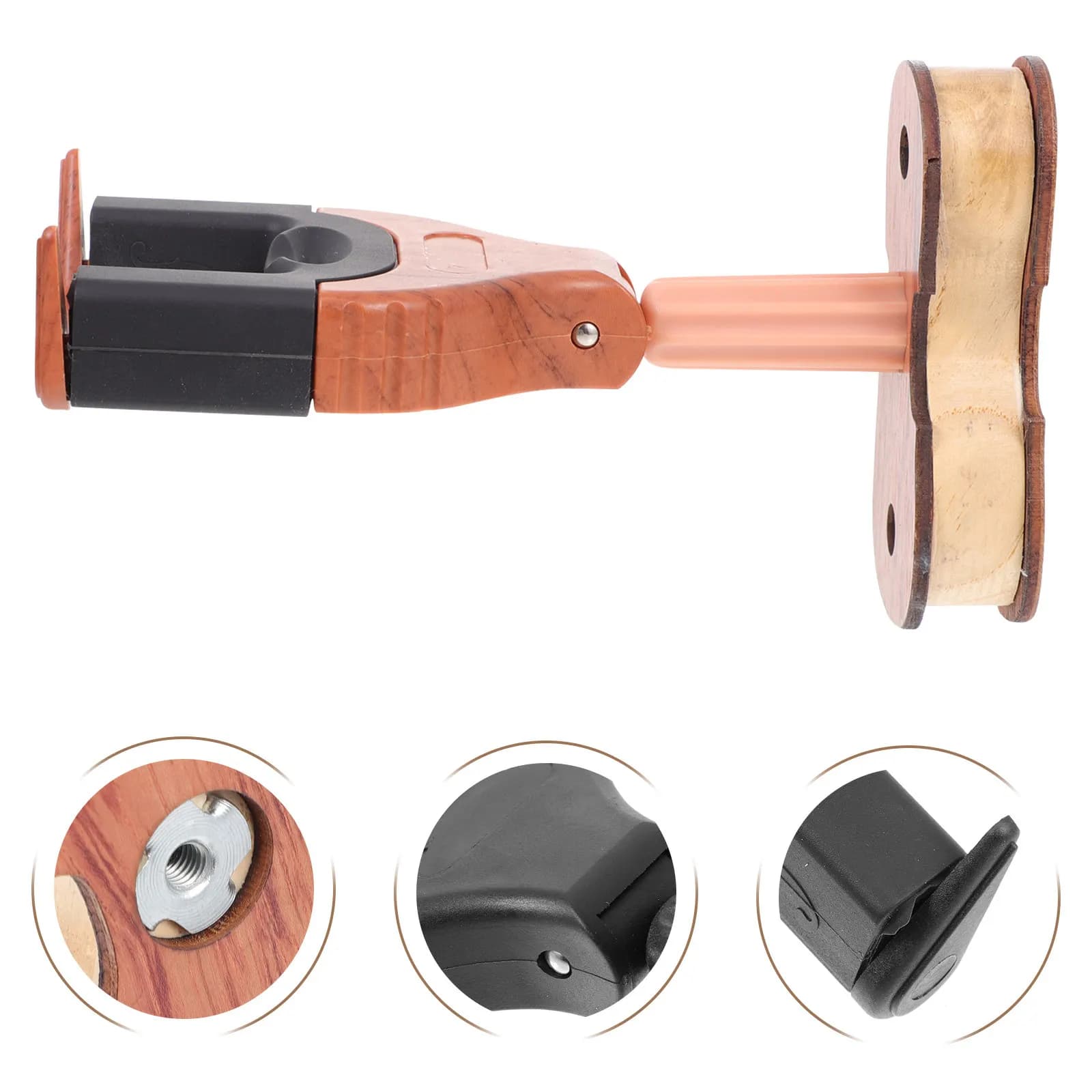 Gancio da parete con blocco automatico per ukulele, violino, viola, costruzione in metallo ad alta resistenza, facile installazione, aspetto elegante, 1 pezzo