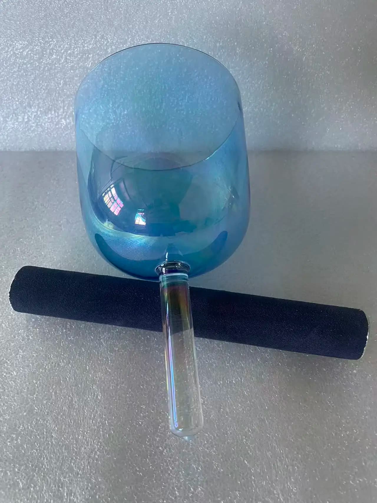 inventory processing 432hz frequency Factory Special Price Crystal singing magic handle bowl 4th octave A note Third eye chakra