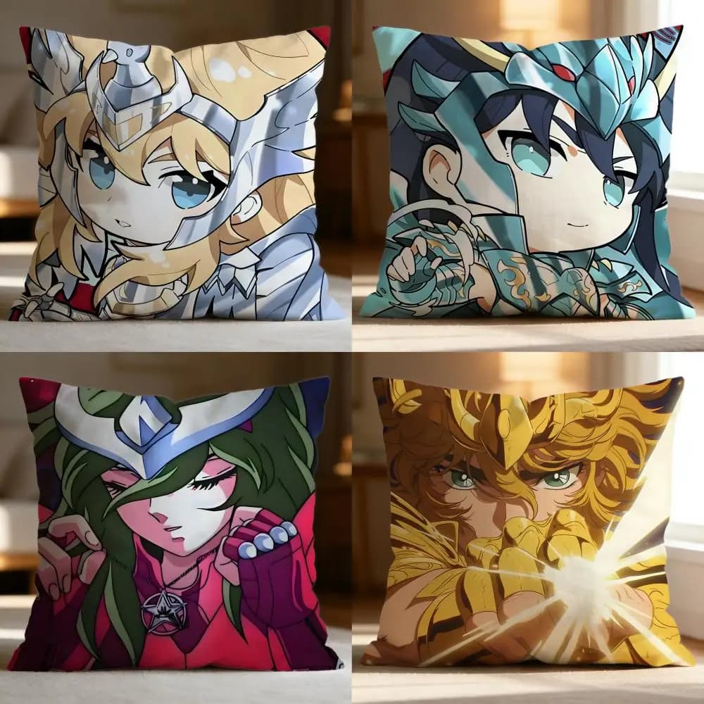 Fodera per Cuscino Saint Seiya Popolare, Morbida e Lavabile, Multiuso per Divano, Letto, Viaggi e Ufficio