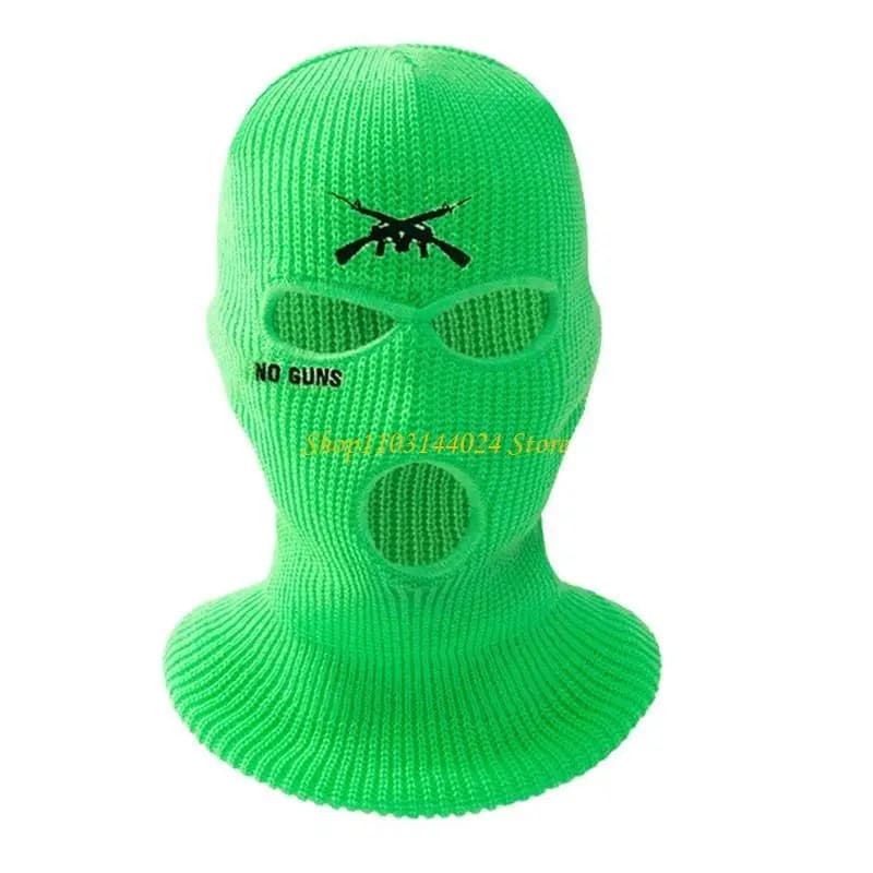 N5KE Cappello a 3 fori Maschera da sci Cappello unisex Cappello lavorato a maglia Maschera calda Passamontagna Cappello da sci