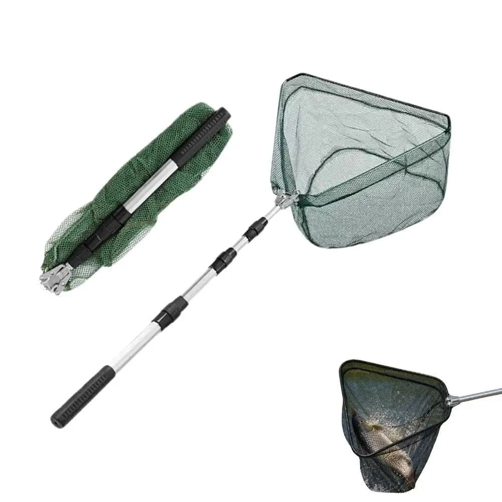 Fish Floating Landing Net, Kayak Nets With Fixed Foldable Telescopic Pole Handle, Bass Trout Fishing Net For Pond Lake River