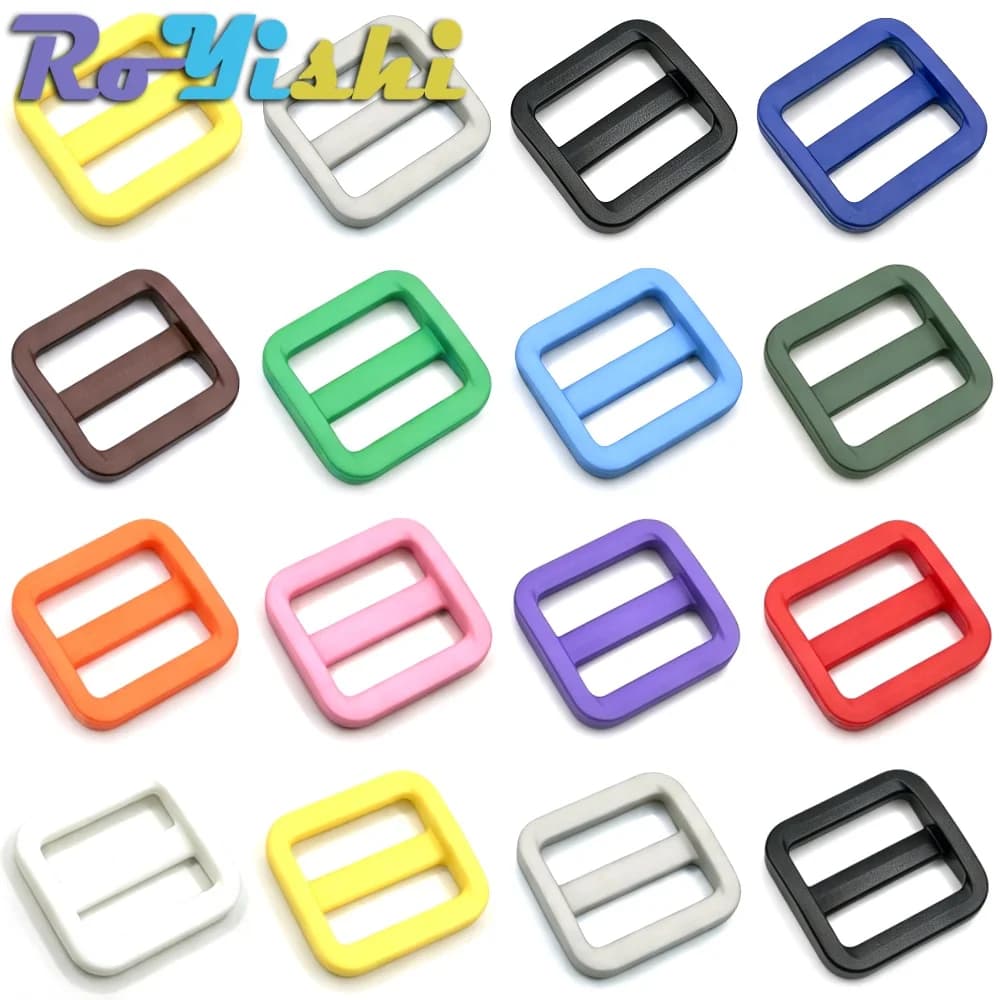 12 pz/pacco 3/4 "(20mm) Triglides colorati regolano la fibbia per la cinghia dello zaino dell'imbracatura del collare del cane