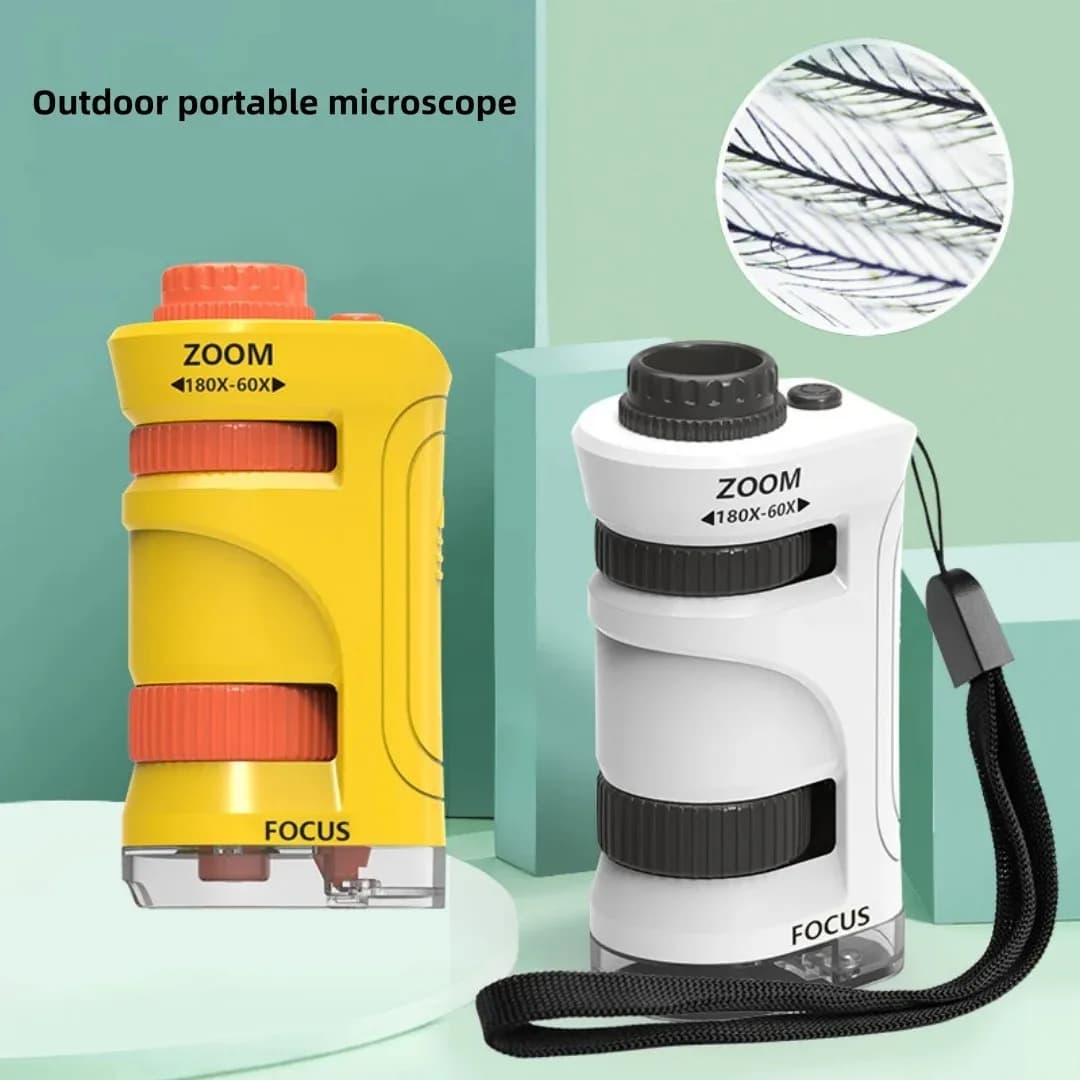 Microscopio Portatile per Esperimenti Scientifici Scolastici, Lente d'Ingrandimento Educativa, Giocattolo Didattico per Bambini