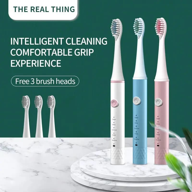 Jiansai Adult Blue Pink Sonic 5-speed electric toothbrush USB charging IPX7 waterproof sonic electric toothbrush