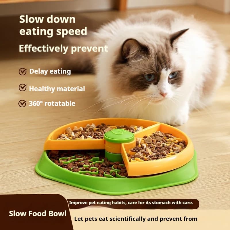 Ciotola interattiva per animali domestici Slow Feeder, dispenser di cibo a puzzle, doppio strato, rotazione a 360°, anti-ingozzamento, resistente ai morsi, per cani e gatti