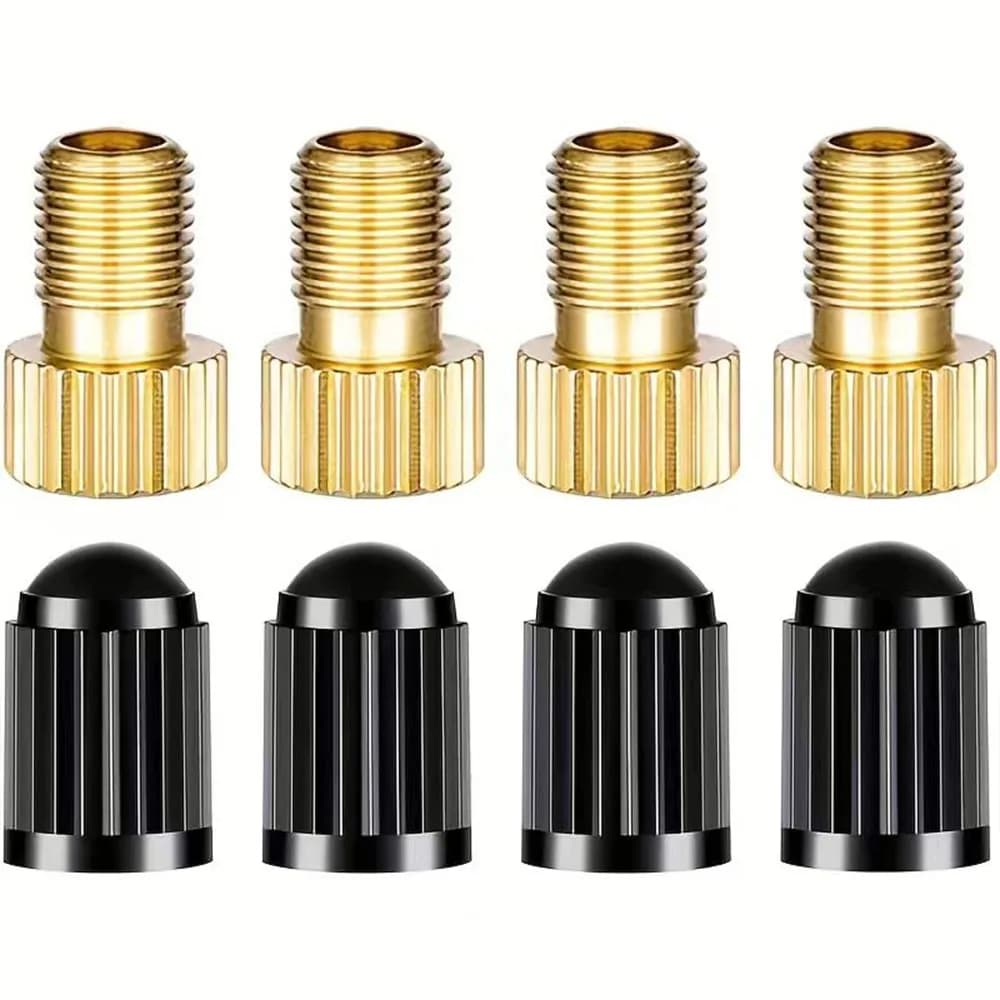 Bike Valve Adaptor Pump Bicycle Convert Presta to Schrader Copper Valve Adaptor Gas Nozzle Tube Cycling Tool