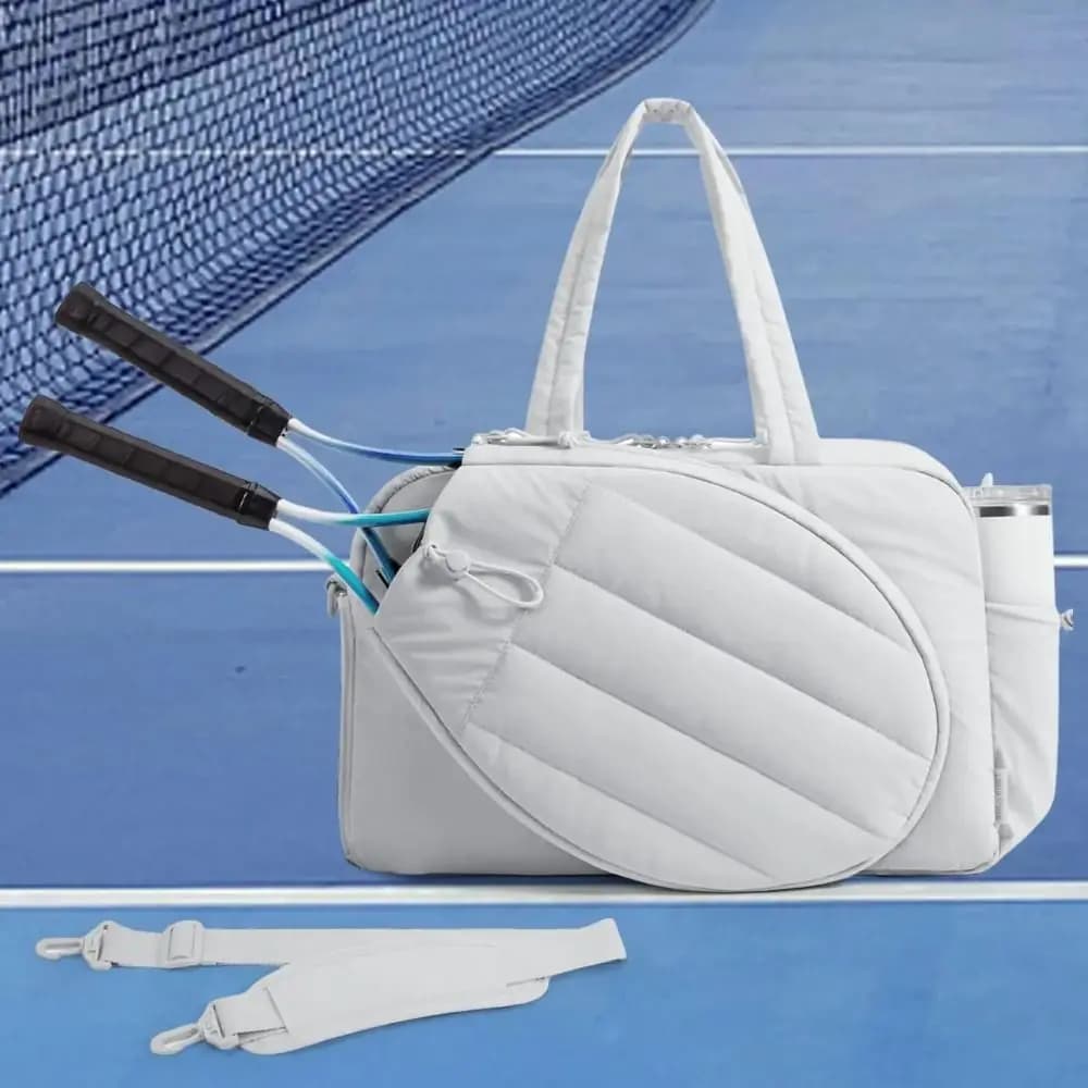 Super Large Capacity Tennis Racket Bag Adjustable with Shoes Bag Tennis Backpack Waterproof Pure Color Sports Fitness Bag Women