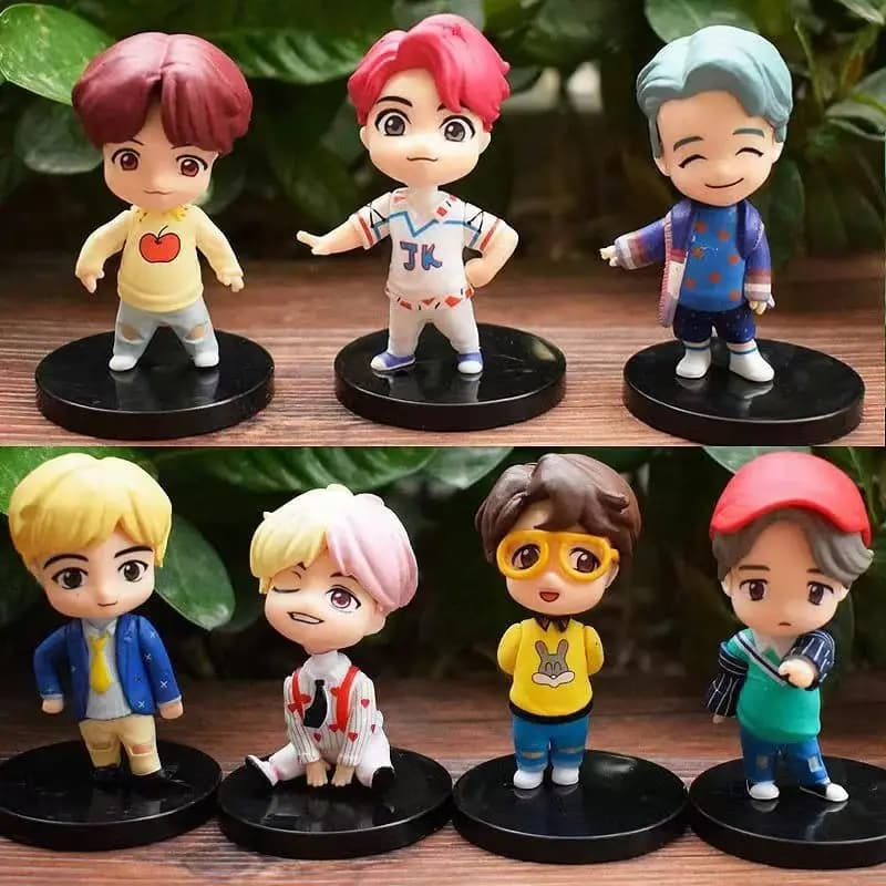 BTS Complete Set of Basketball and Volleyball Figurines with Peripherals Toy Car Model Ornament Gift BT21 Y2k Fashion Toys