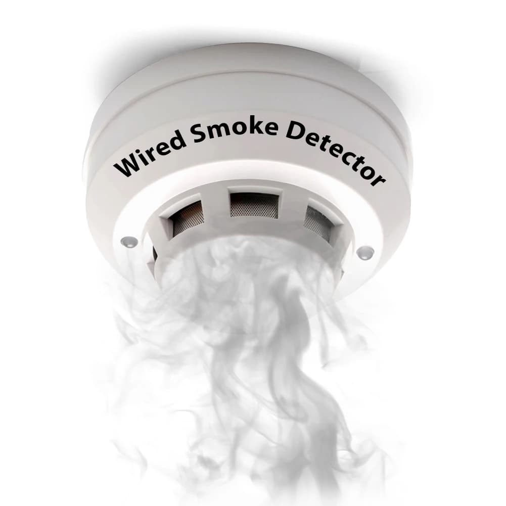 Sensore di allarme rilevatore di incendio per perdite di fumo cablato di tensione 12V autonomo per sistema di allarme terminale cablato