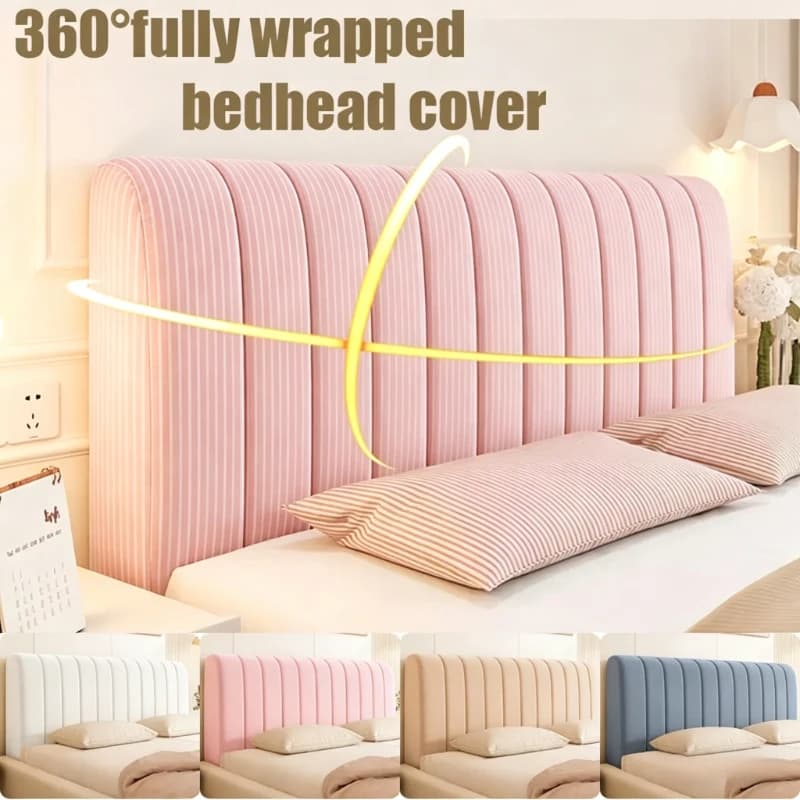 Copritestata letto in velluto spesso e morbido, lussuoso ed economico, tinta unita, tutto incluso, protezione antipolvere per testiera e retro letto